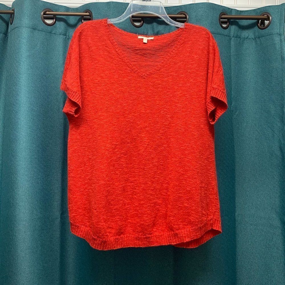 Eileen Fisher Orange Short Sleeve Sweater Size Small